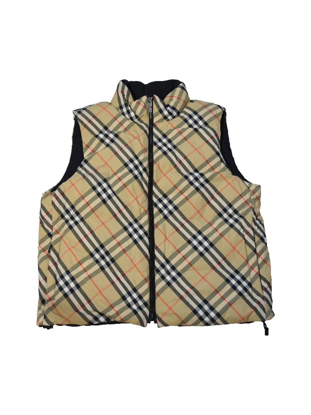 Burberry Reversible Check Puffer Gilet Beige